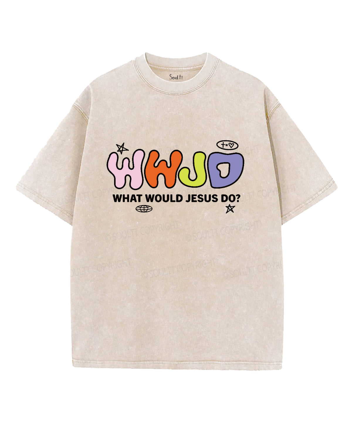What Would Jesus Do Washed Christian T-shirt Hoodie, Sweatshirt | CiraTrend.com (Image 1)