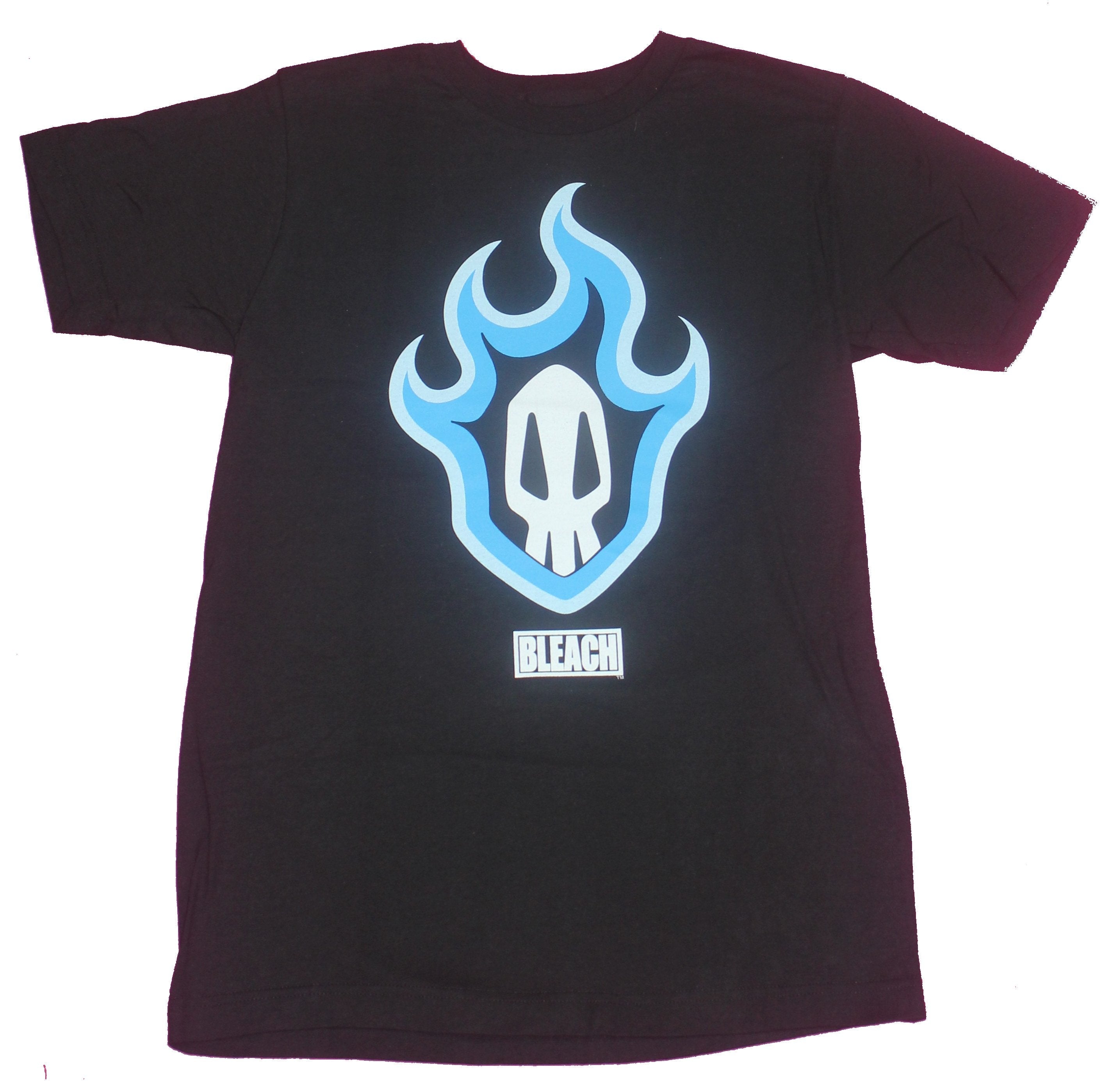 Bleach Mens T-Shirt- Blue Flame Skull Logo Image Hoodie, Sweatshirt | CiraTrend.com