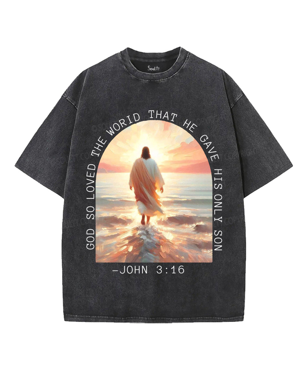 God So Loved Washed Christian T-Shirts, Hoodie, Sweatshirt
