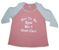 Girls Juniors Raglan T-Shirt - Not to Be Rude But I Don't Care Hoodie, Sweatshirt | CiraTrend.com
