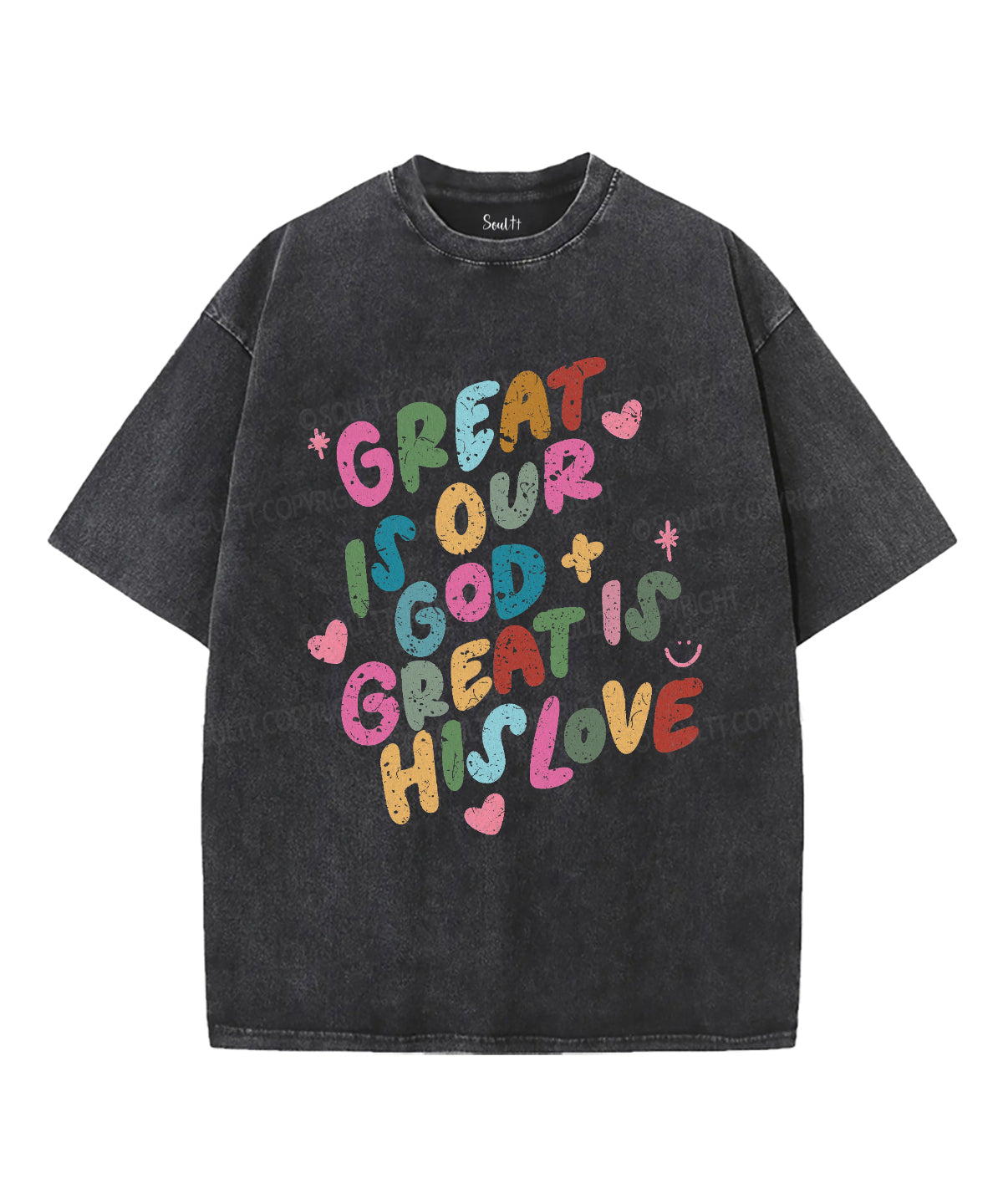 Great Is Our God Great Is His Love Unisex Washed Christian T-shirt Hoodie, Sweatshirt | CiraTrend.com (Image 2)