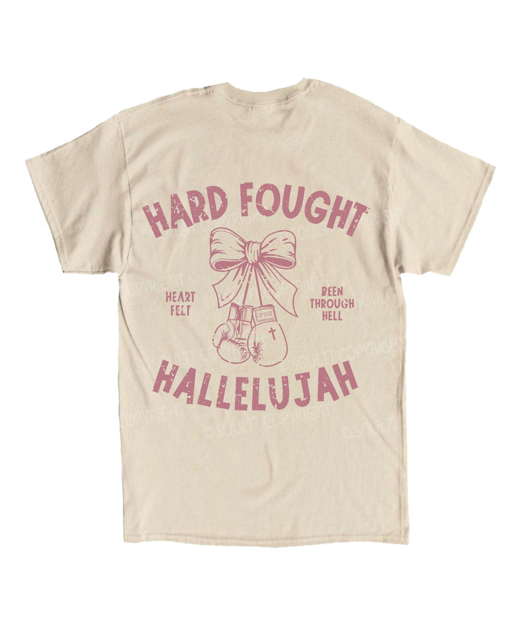 Hard Fought Double Sided Unisex Cotton Christian T-Shirt Hoodie, Sweatshirt | CiraTrend.com (Image 3)