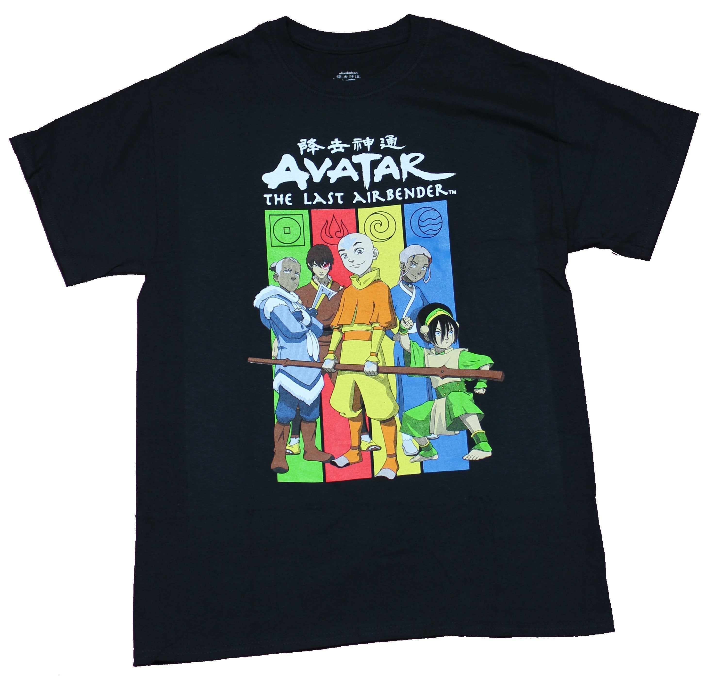 Avatar the Last Airbender Mens T-Shirt - 5 Man Group Over Color Bars Hoodie, Sweatshirt | CiraTrend.com