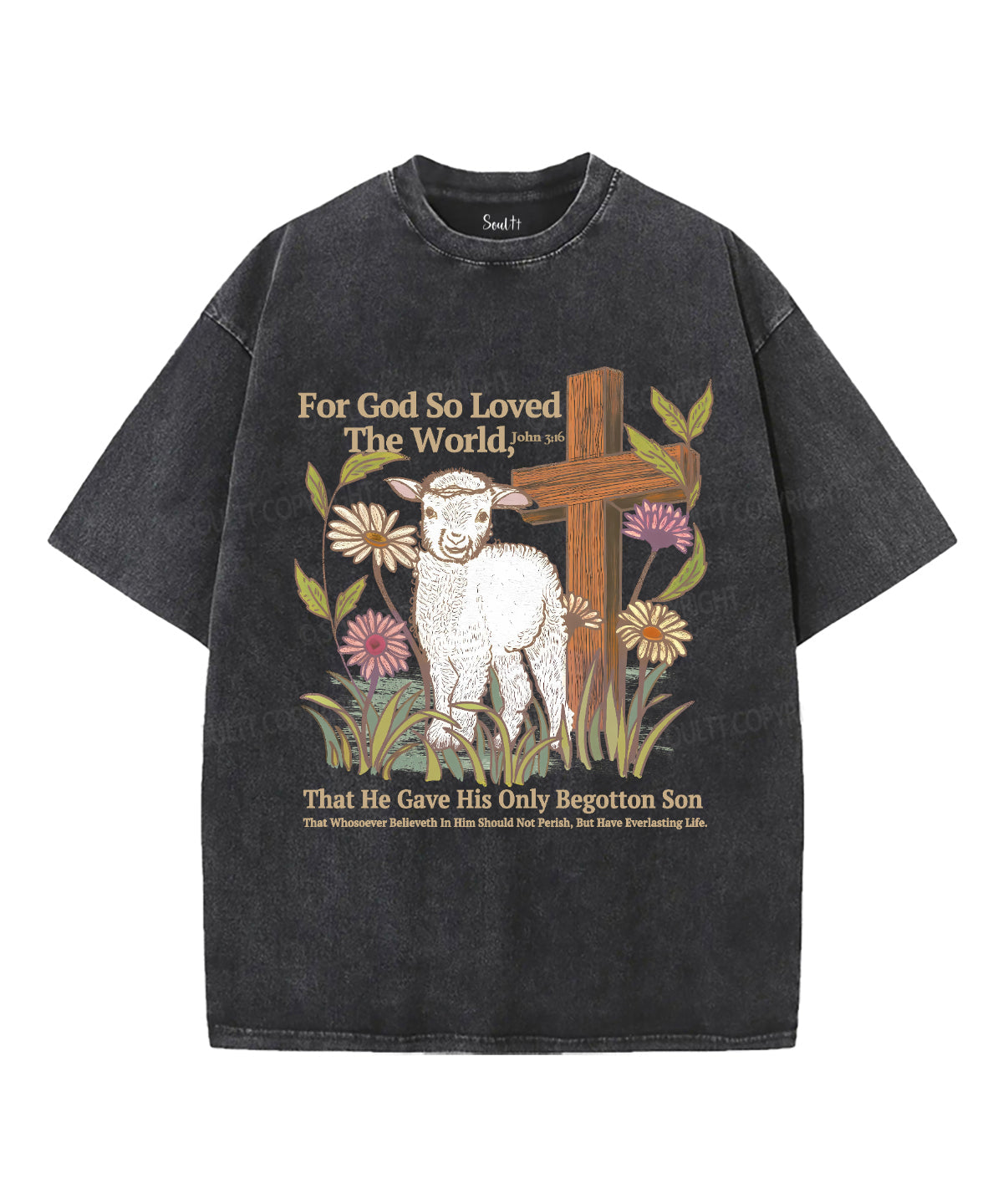 For God So Loved The World Washed Christian T-shirt Hoodie, Sweatshirt | CiraTrend.com (Image 2)