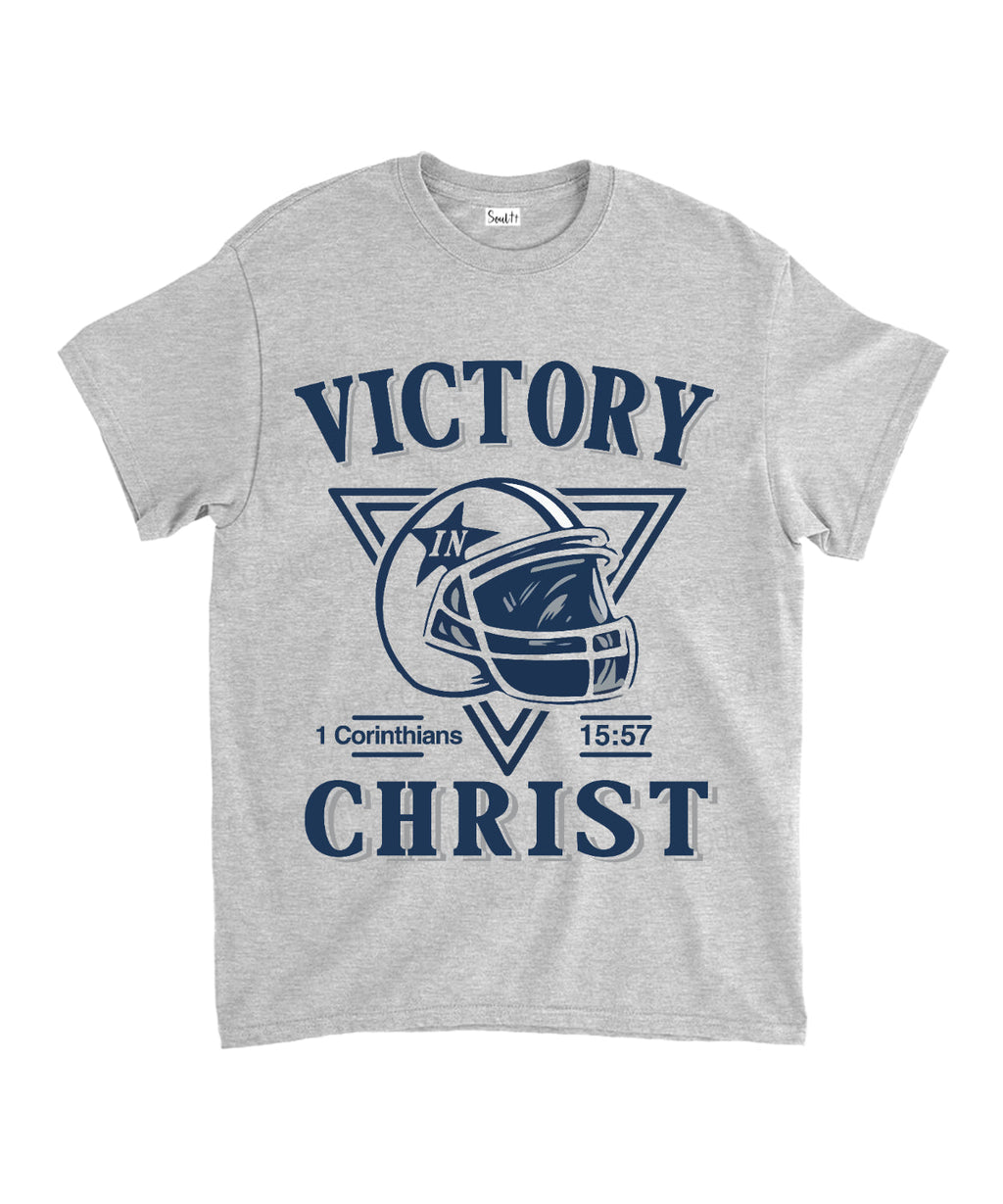 Victory In Christ Football Unisex Cotton Christian T-Shirt Hoodie, Sweatshirt | CiraTrend.com (Image 4)