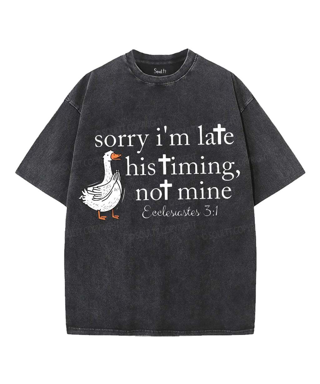 His Timing Not Mine Washed Christian T-Shirts, Hoodie, Sweatshirt