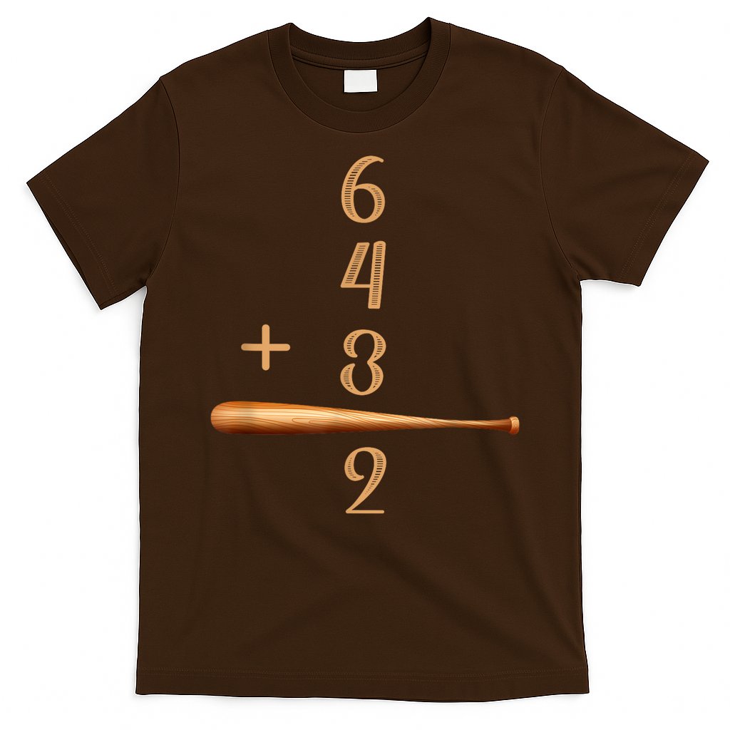6+4+3=2 Double Play Baseball Player Baseball Saying T-Shirt