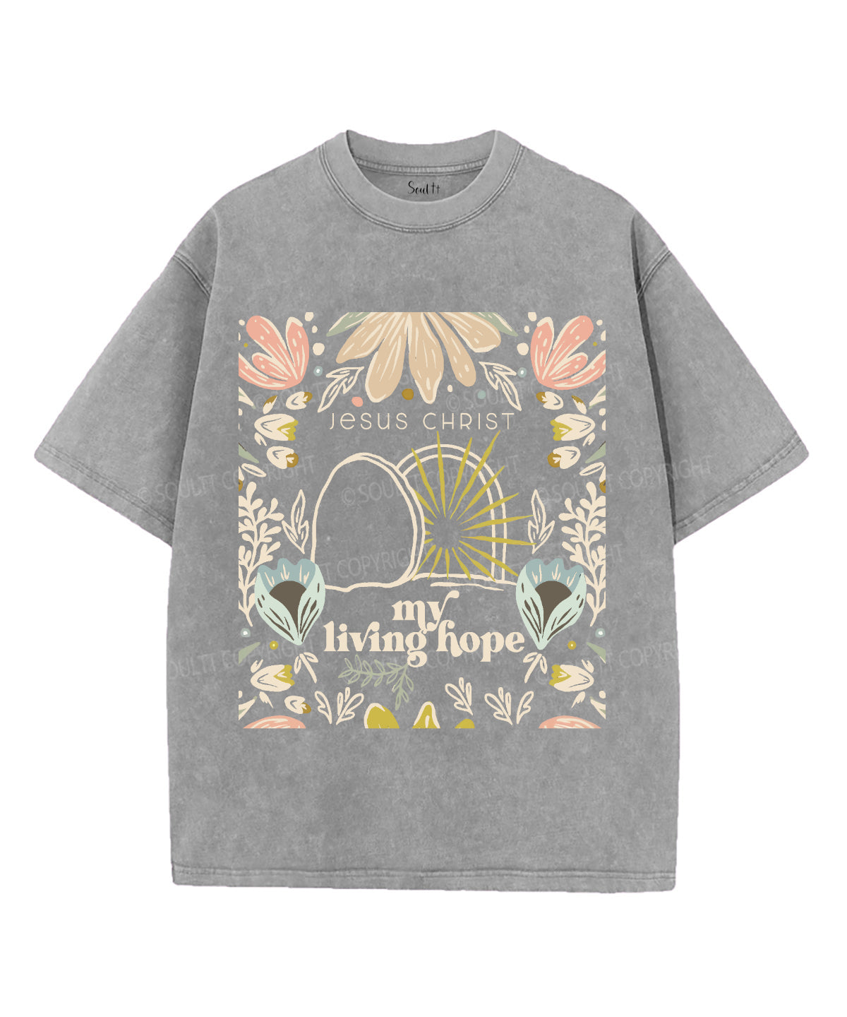 My Living Hope Unisex Washed Christian T-shirt Hoodie, Sweatshirt | CiraTrend.com (Image 2)