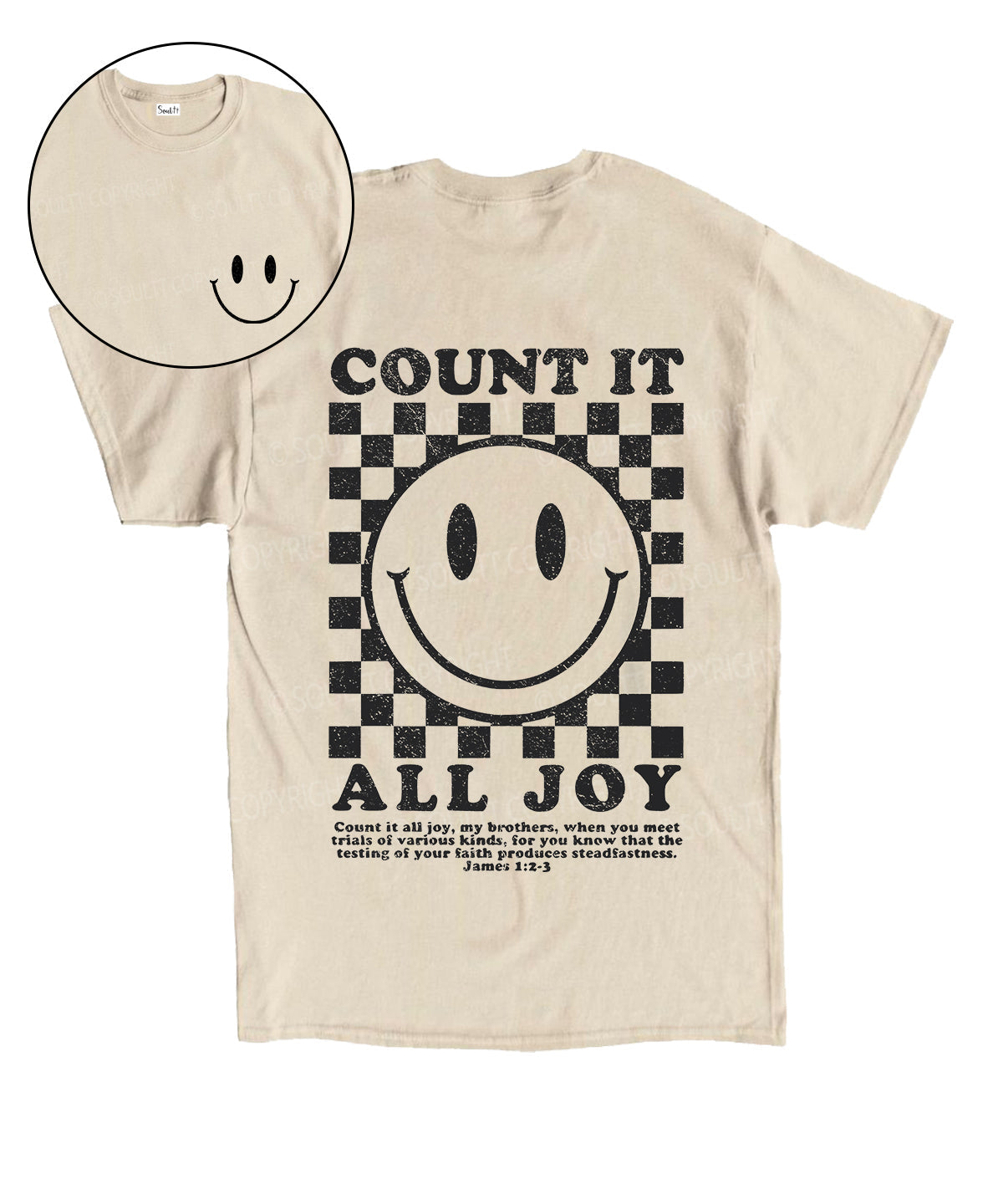 Count It All Joy Double Sided Unisex Cotton Christian T-Shirt Hoodie, Sweatshirt | CiraTrend.com (Image 1)