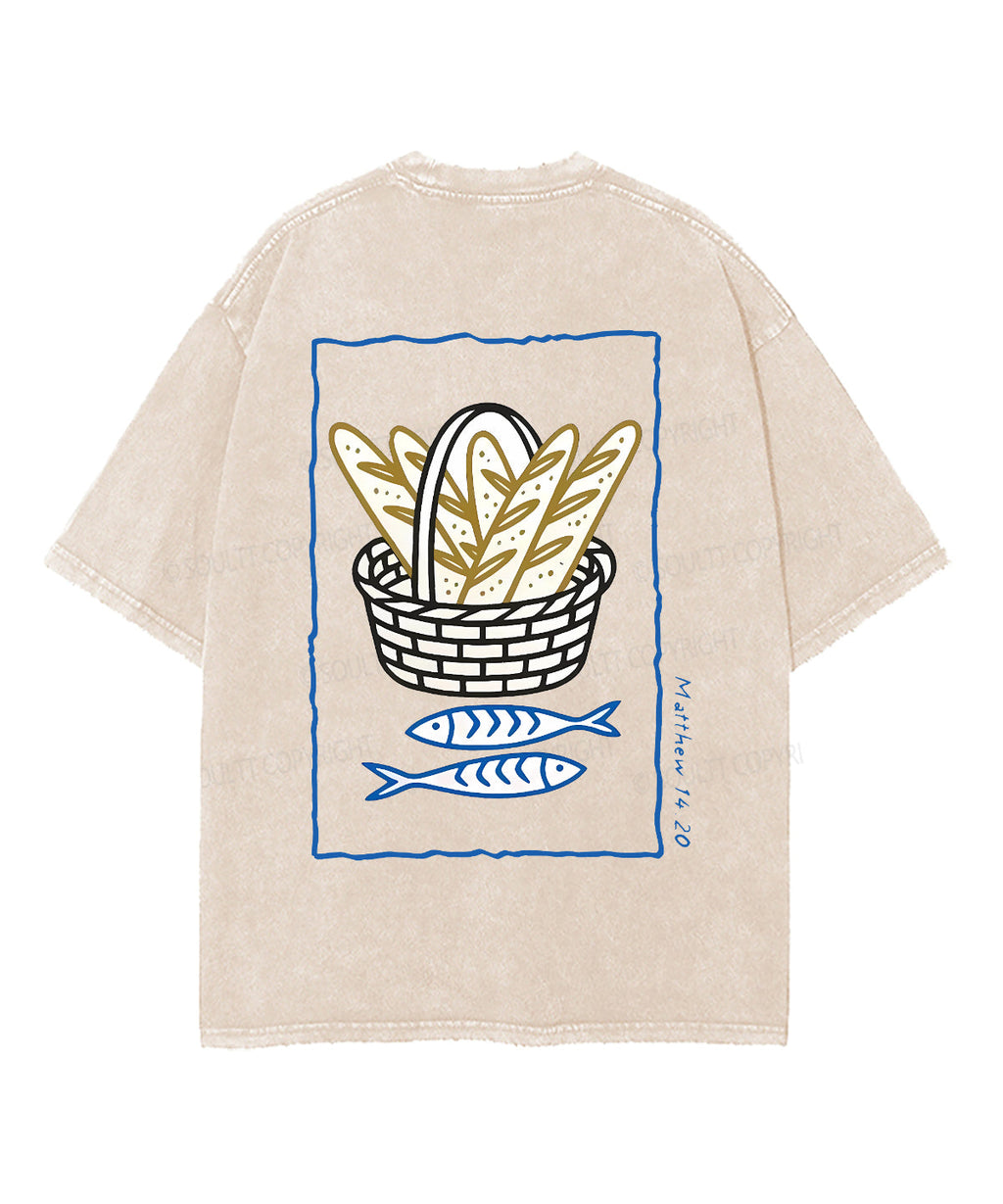 Fish And Bread Double Sided Unisex Washed Christian T-shirt Hoodie, Sweatshirt | CiraTrend.com (Image 4)