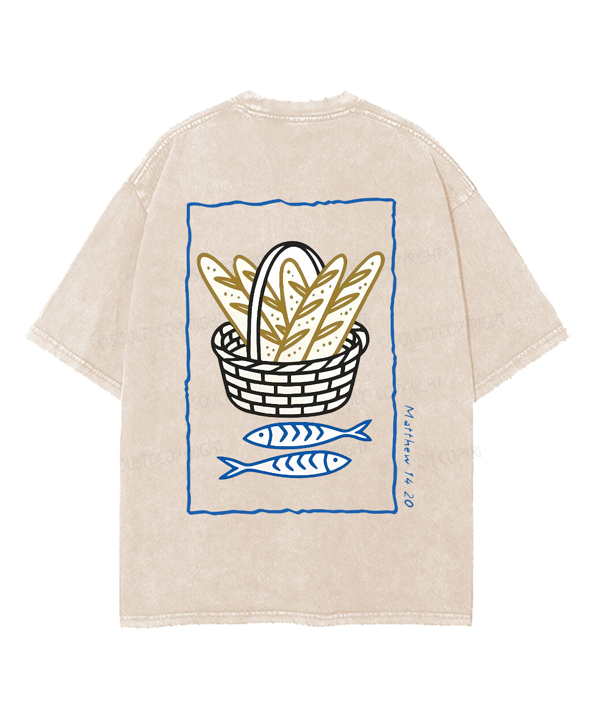 Fish And Bread Double Sided Unisex Washed Christian T-shirt Hoodie, Sweatshirt | CiraTrend.com (Image 4)