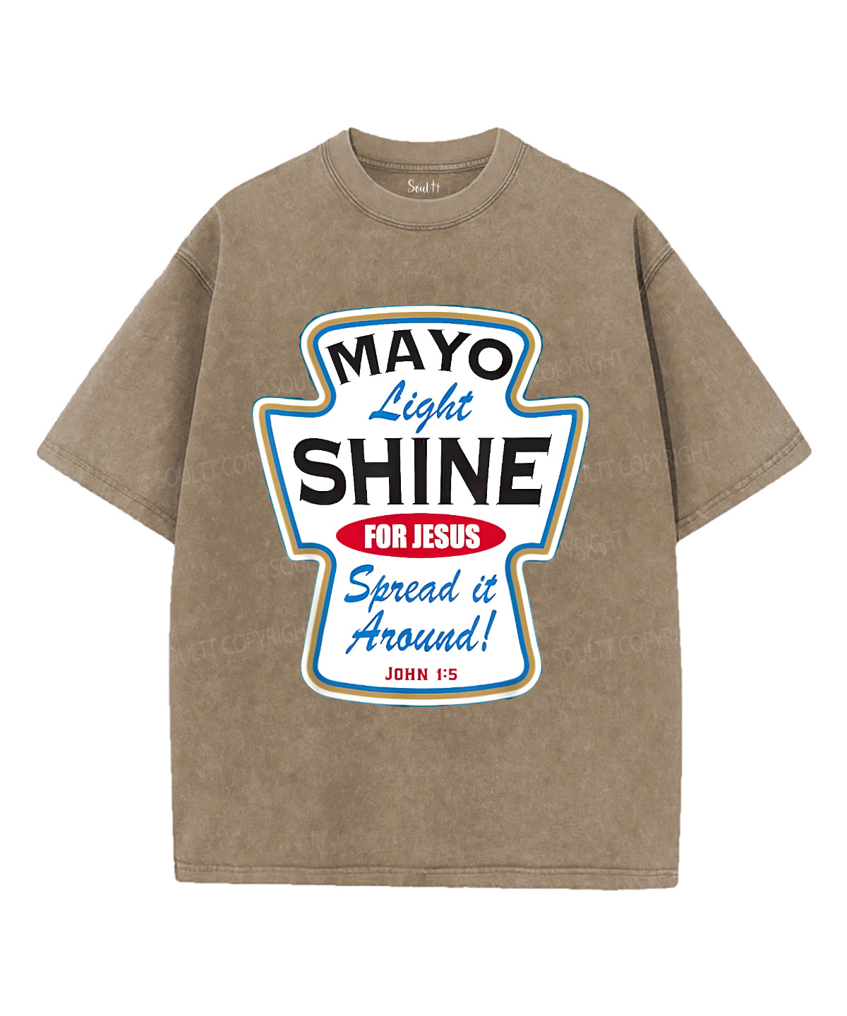 Mayo Shine Fox Jesus Unisex Washed Christian T-shirt Hoodie, Sweatshirt | CiraTrend.com (Image 5)