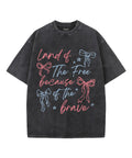 Land Of The Free Unisex Washed Christian T-shirt Style003 Hoodie, Sweatshirt | CiraTrend.com (Image 1)
