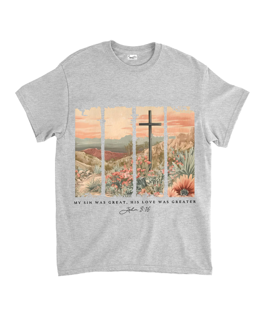 His Love Was Greater Unisex Cotton Christian T-Shirt Hoodie, Sweatshirt | CiraTrend.com (Image 3)