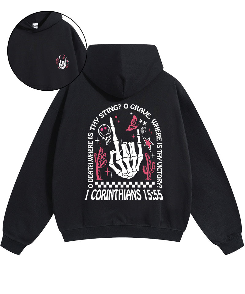O Death Where Is Thy Sting Double Sided Cotton Christian Hoodie T-Shirts, Sweatshirt | CiraTrend.com (Image 1)