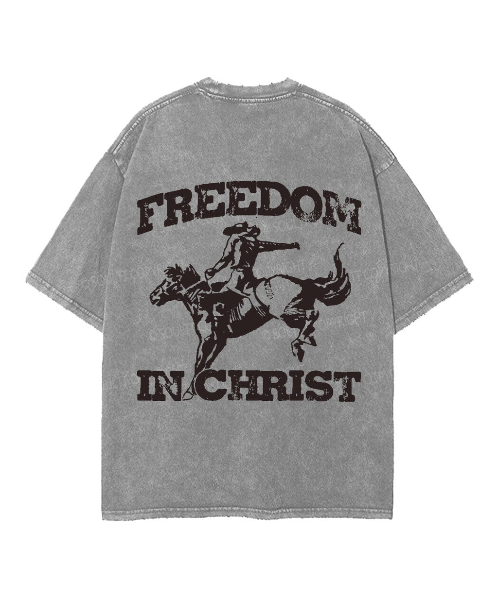 Freedom in Christ Double Sided Unisex Washed Christian T-shirt Hoodie, Sweatshirt | CiraTrend.com (Image 5)