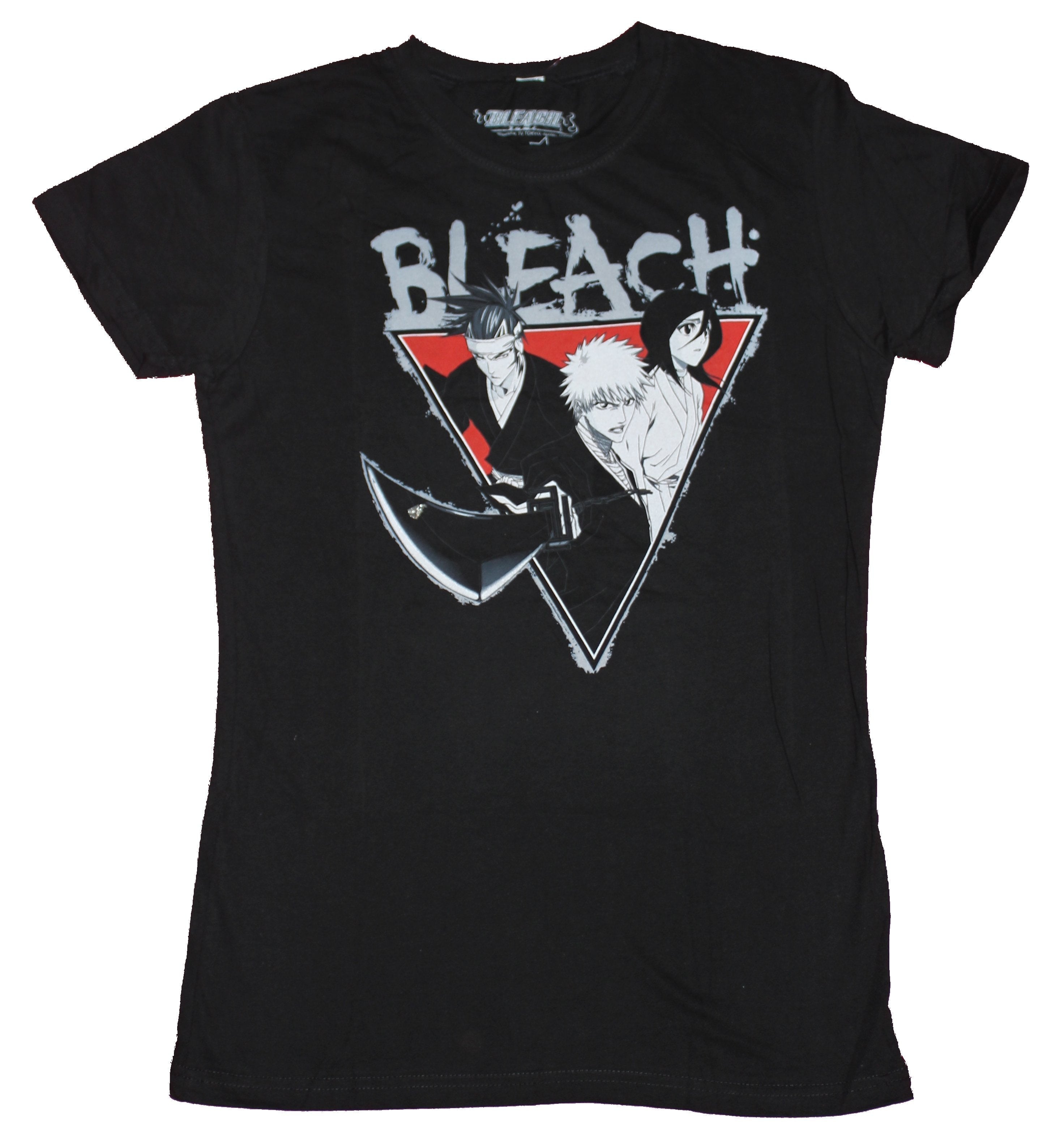Bleach Girls Juniors T-Shirt  - Black and White Cast Image Under Name Hoodie, Sweatshirt | CiraTrend.com