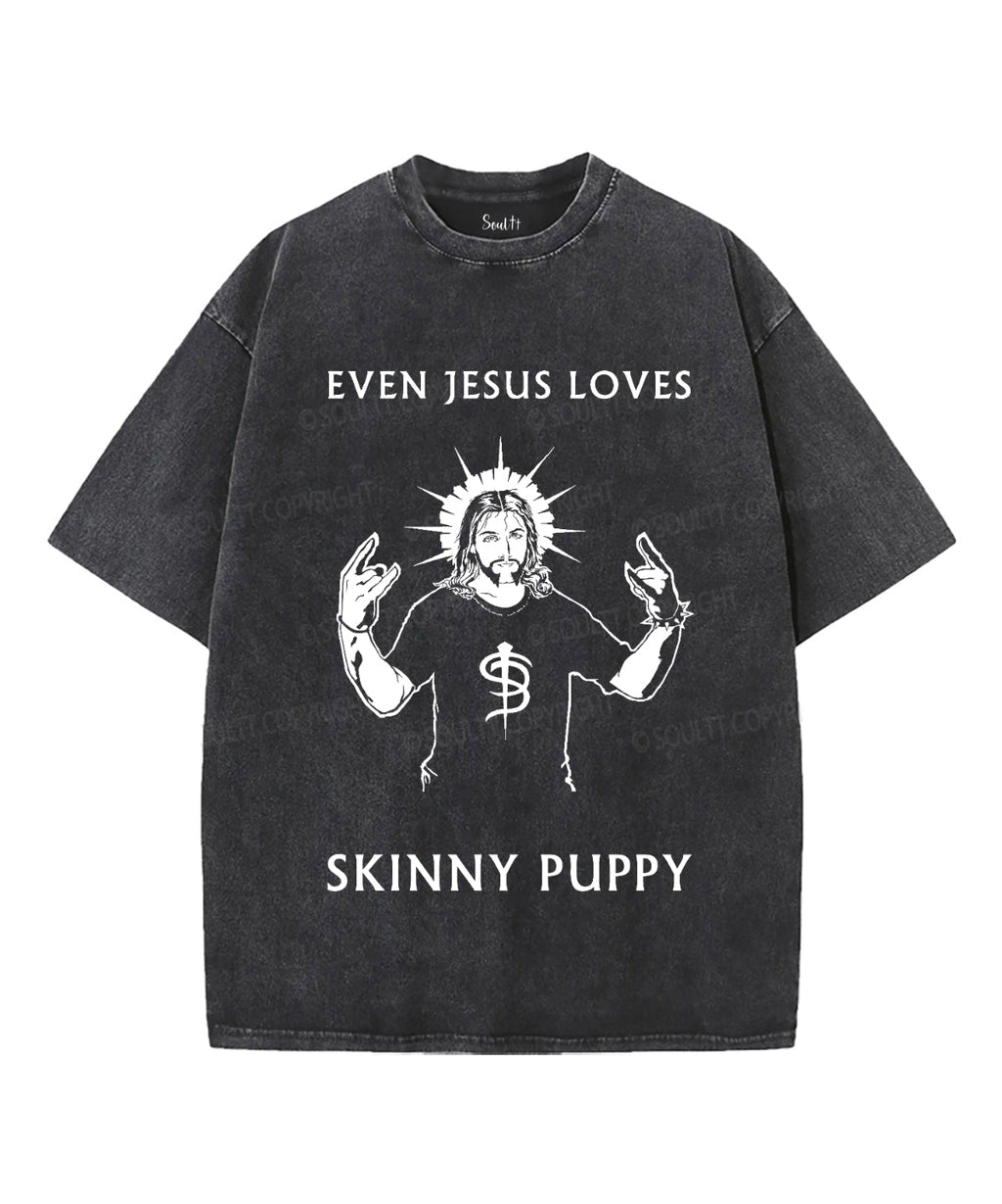 Even Jesus Loves Skinny Puppy Unisex Washed Christian T-shirt Hoodie, Sweatshirt | CiraTrend.com (Image 1)