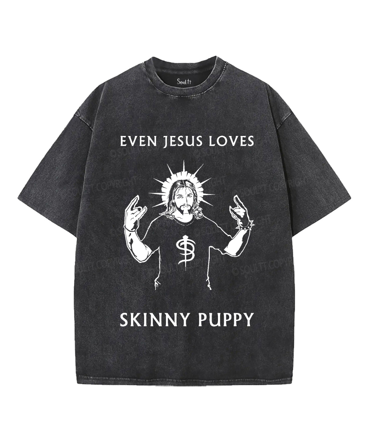 Even Jesus Loves Skinny Puppy Unisex Washed Christian T-shirt Hoodie, Sweatshirt | CiraTrend.com (Image 1)
