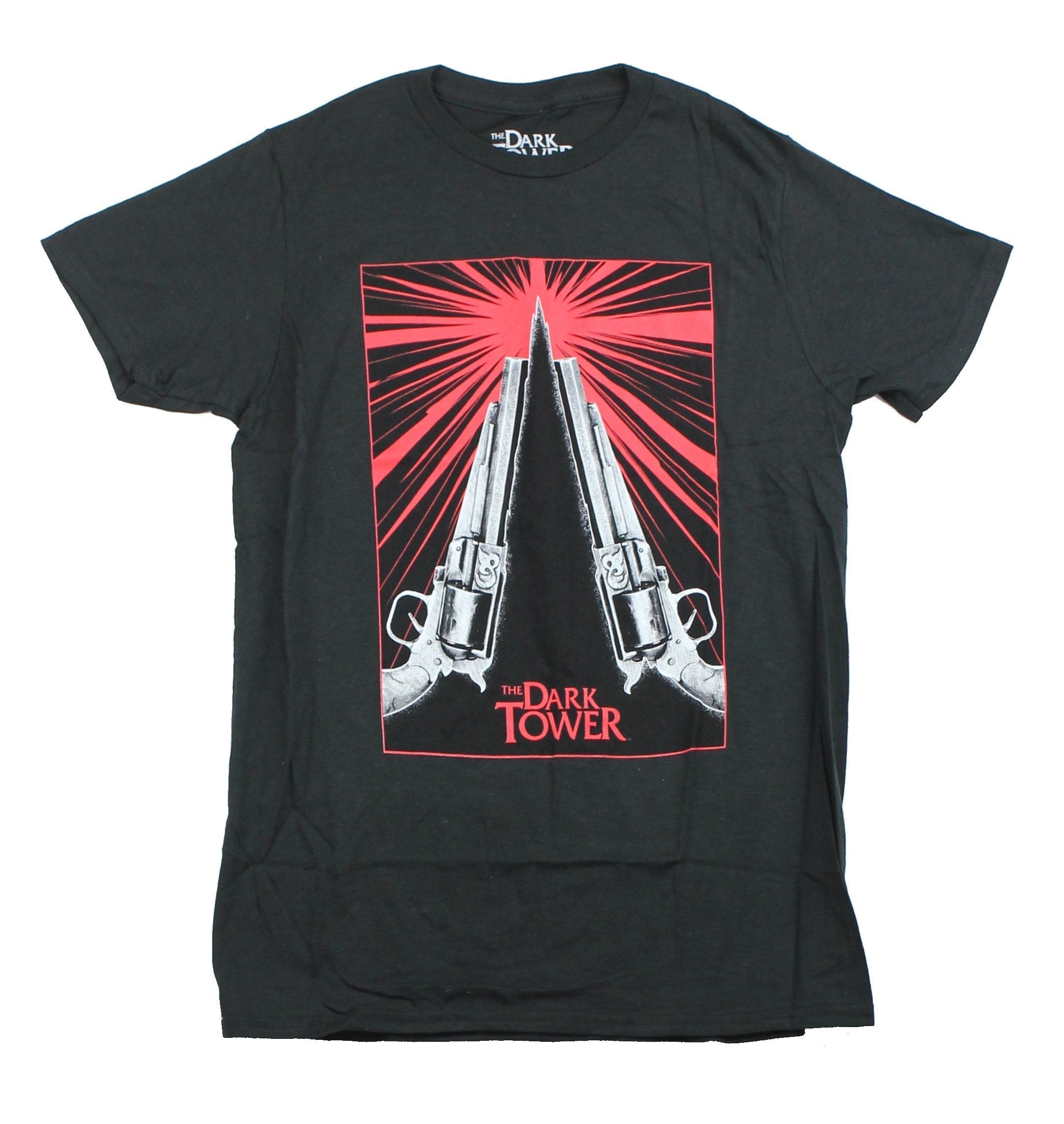 Dark Tower Mens T-Shirt - The Tower And Pistols Gun Red Gray Design Hoodie, Sweatshirt | CiraTrend.com