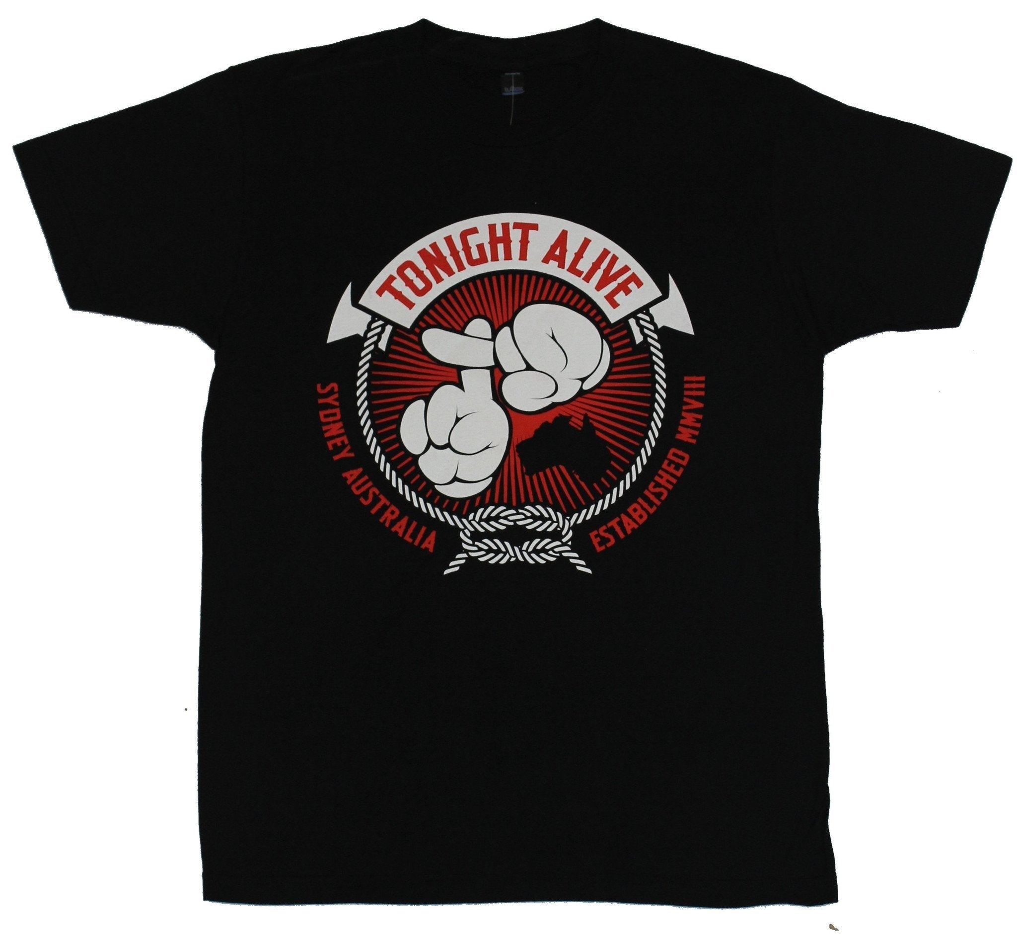 Tonight Alive Mens T-Shirt - Puffy Hands Finger Cross Image Sydney AUS Image Hoodie, Sweatshirt | CiraTrend.com