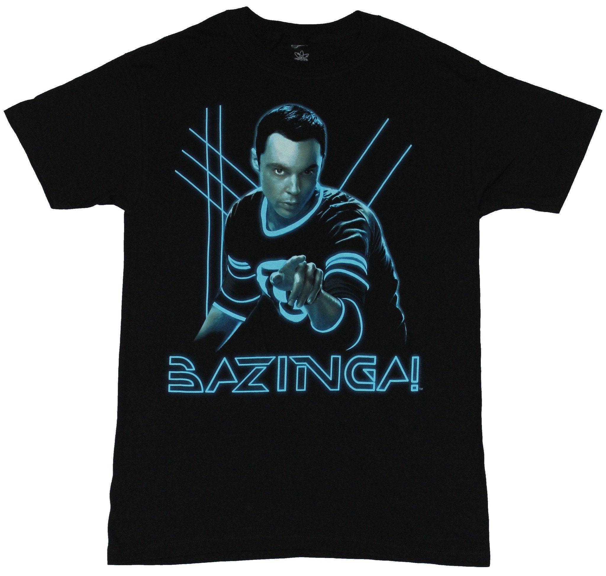 Big Bang Theory Bazinga! Neon Blue Sheldon Image T-Shirts, Hoodie, Sweatshirt