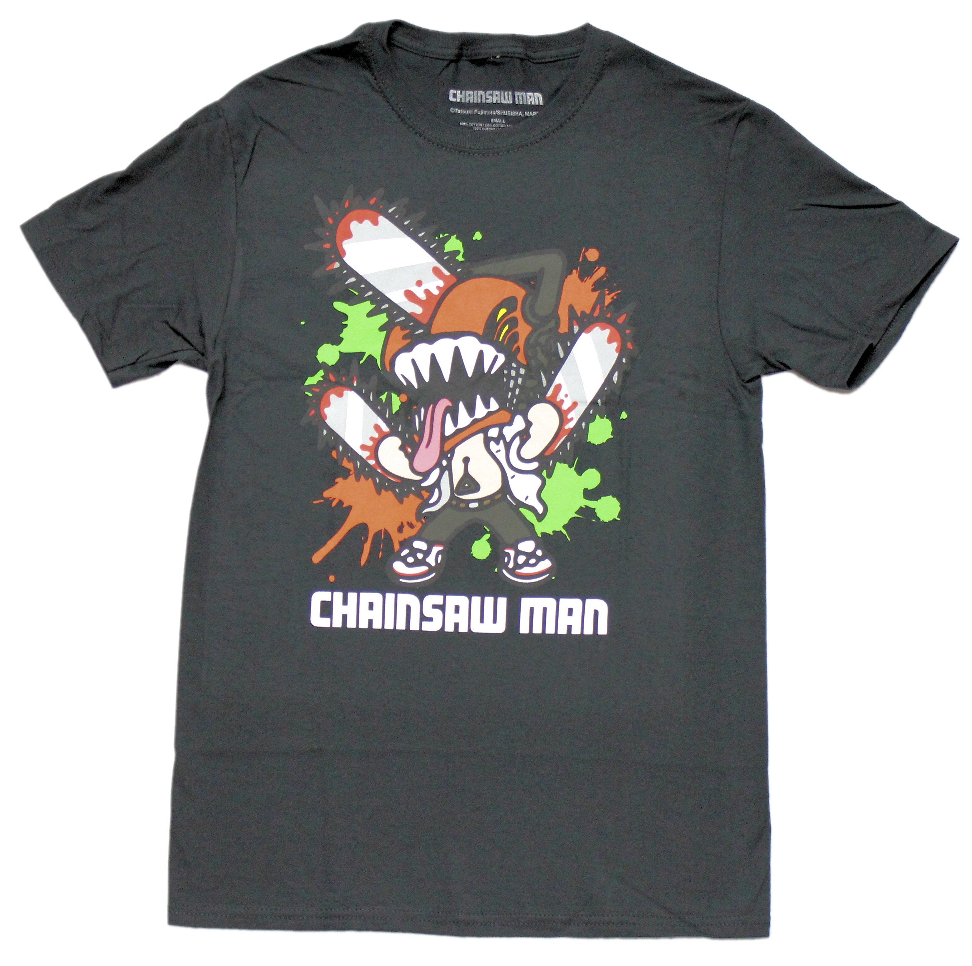 Chainsaw Man Mens T-Shirt - Chibi Denji Paint & Blood Splatter Hoodie, Sweatshirt | CiraTrend.com