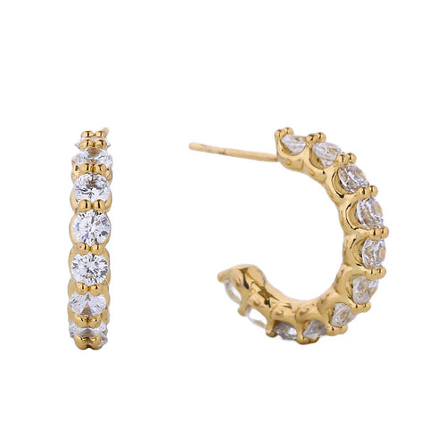 14K Gold-Dipped Cz Cubic Post Earring