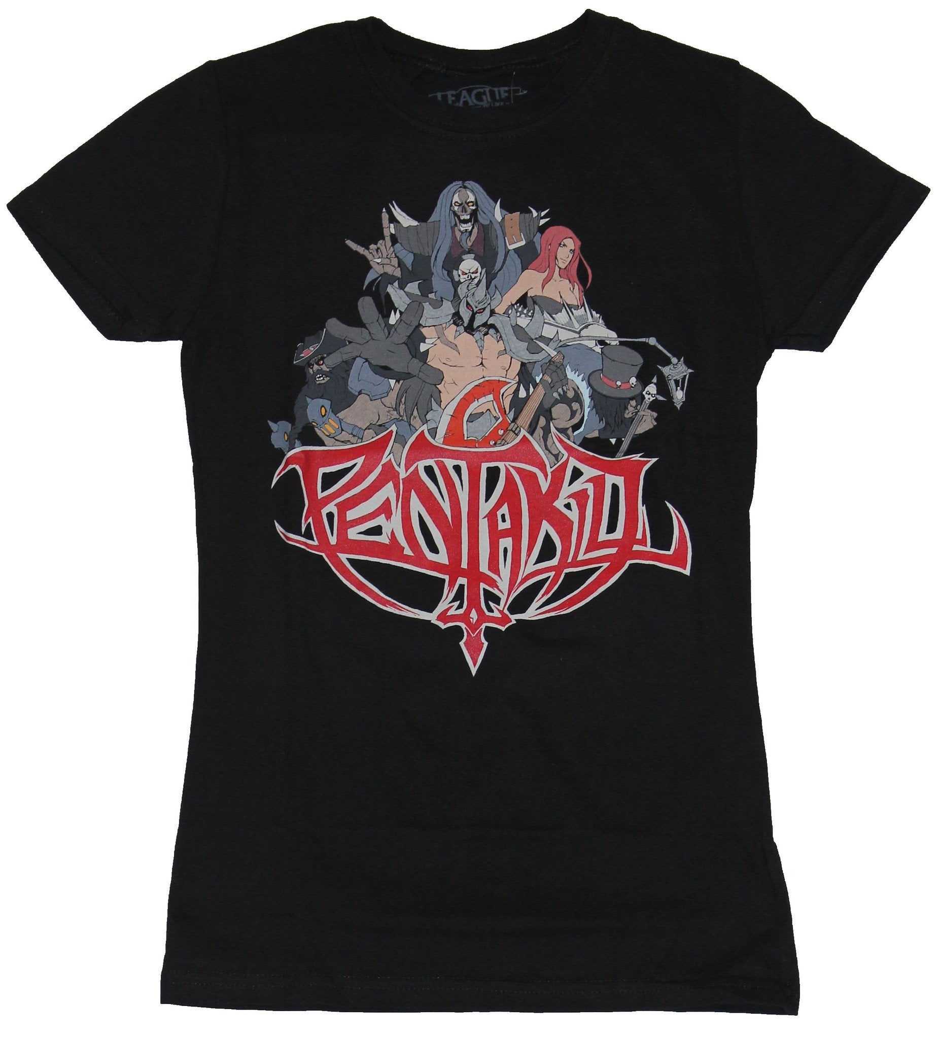 League of Legends Girls Juniors  T-Shirt - Pentakill Group Image Metal Logo Hoodie, Sweatshirt | CiraTrend.com