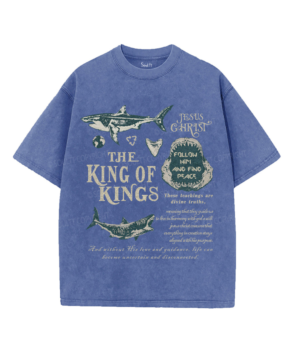 The King Of Kings Unisex Washed Christian T-shirt Hoodie, Sweatshirt | CiraTrend.com (Image 3)