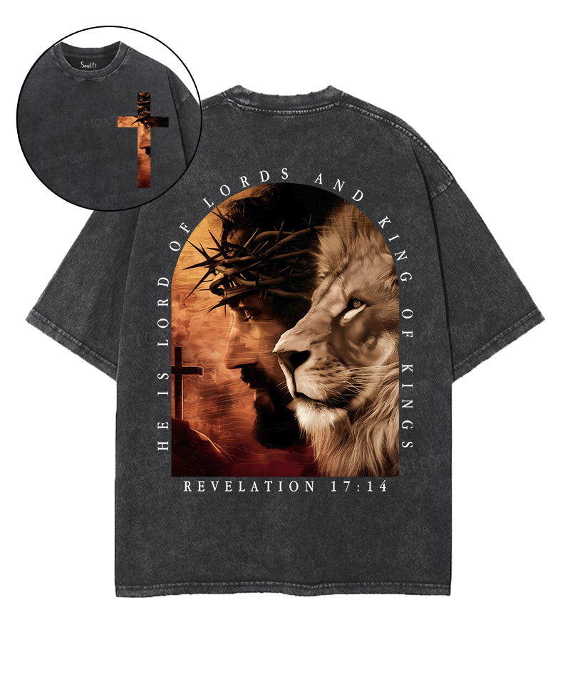 King Of Kings Double Sided Unisex Washed Christian T-shirt Hoodie, Sweatshirt | CiraTrend.com (Image 1)