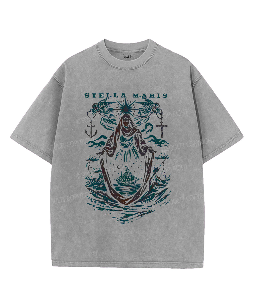 Stella Maris Unisex Washed Christian T-shirt Hoodie, Sweatshirt | CiraTrend.com (Image 3)