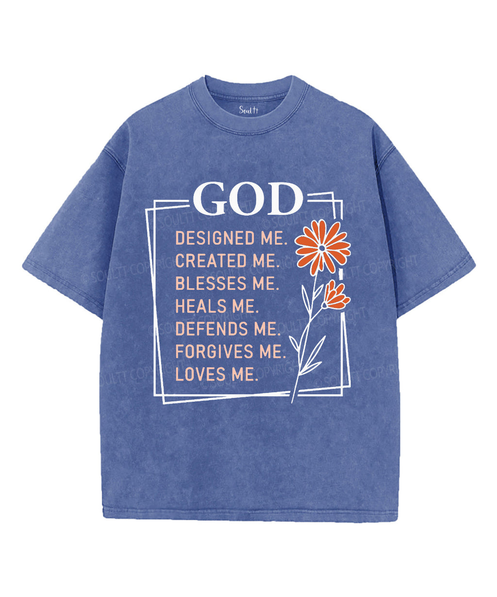 God Designed Me Washed Christian T-Shirts, Hoodie, Sweatshirt