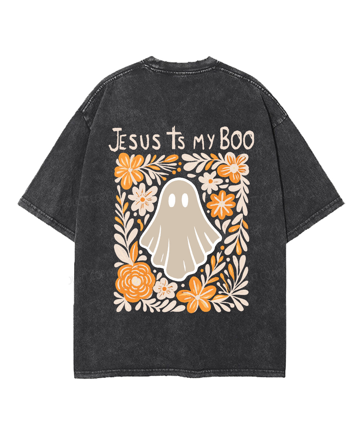 Jesus Is My Boo Double Sided Unisex Washed Christian T-shirt Hoodie, Sweatshirt | CiraTrend.com (Image 3)