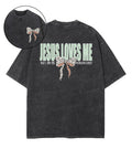 JESUS LOVES ME Double Sided Unisex Washed Christian T-shirt Hoodie, Sweatshirt | CiraTrend.com (Image 1)