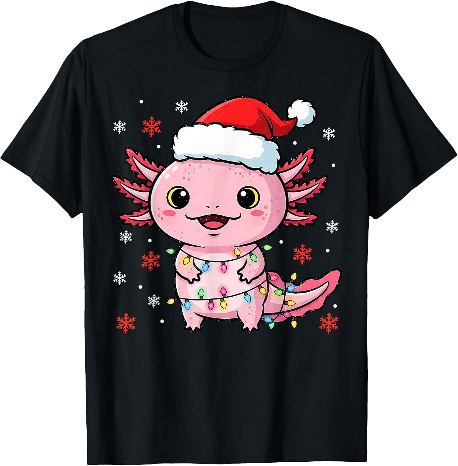 Axolotl Christmas Lights Women Kids Holiday