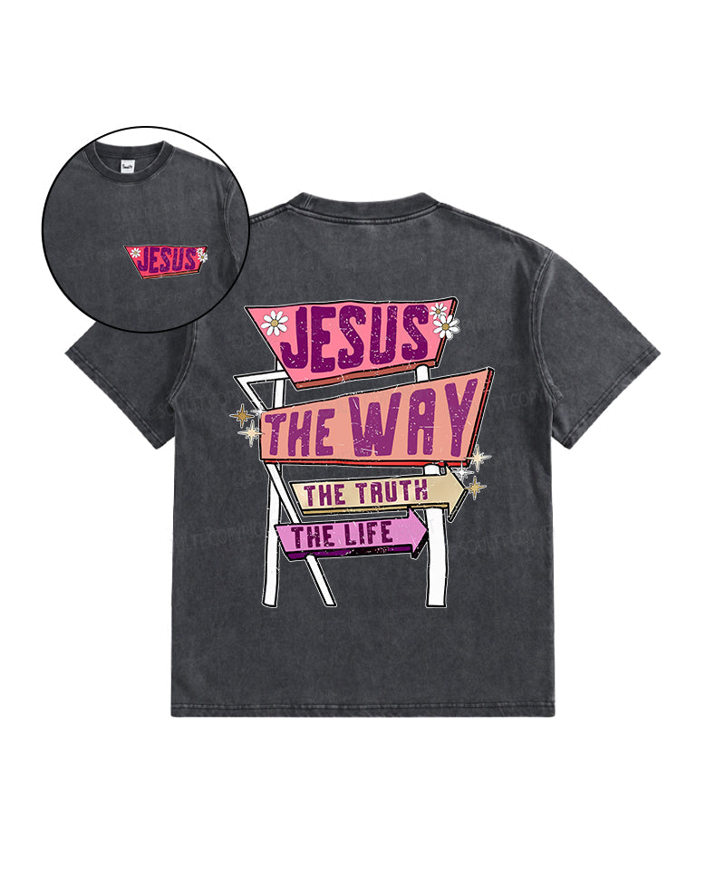 Kids Jesus Is The Way Double Sided Washed Christian T-shirt Hoodie, Sweatshirt | CiraTrend.com (Image 1)