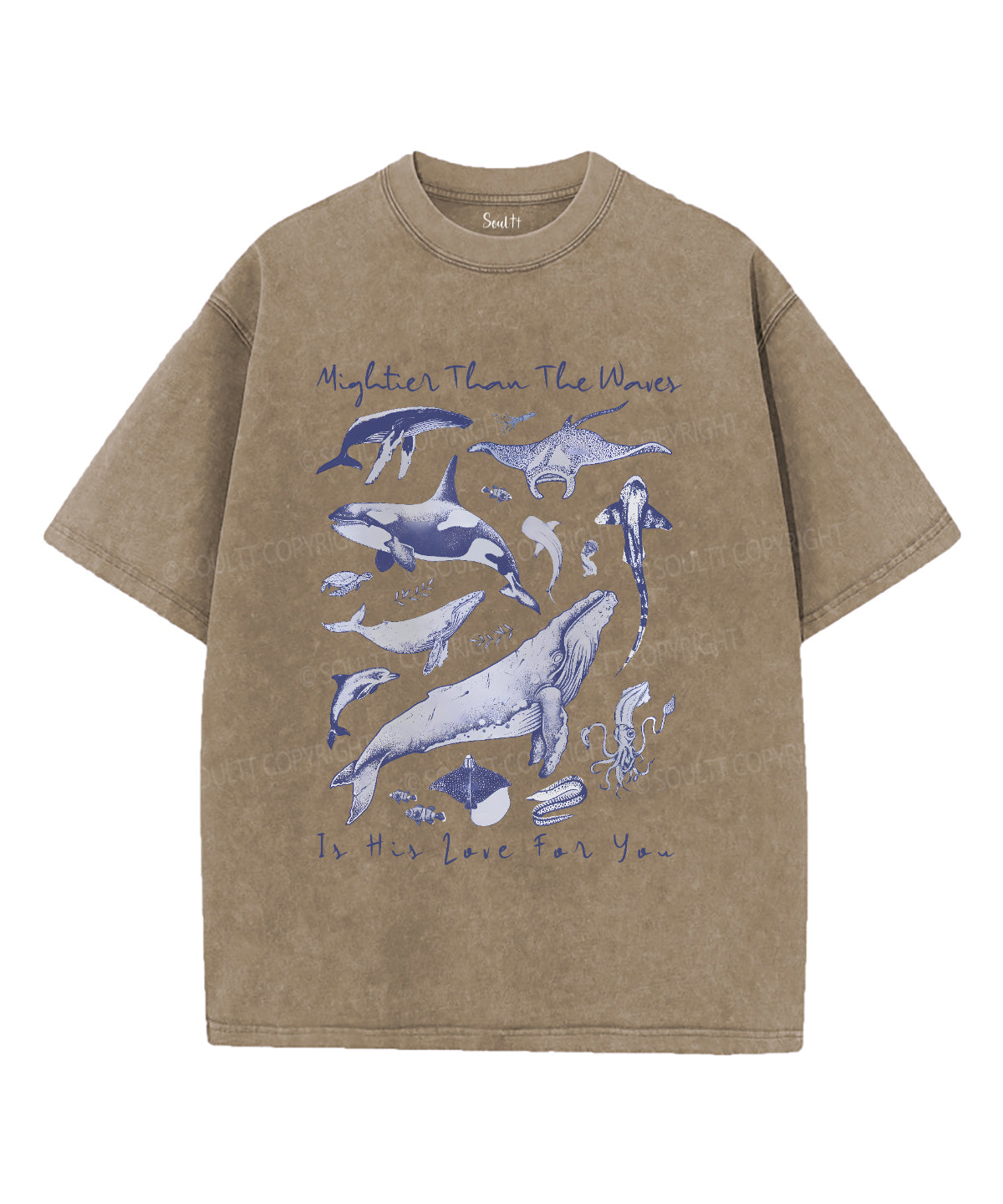 Mightier Than The Waves Unisex Washed Christian T-shirt Style004 Hoodie, Sweatshirt | CiraTrend.com (Image 5)
