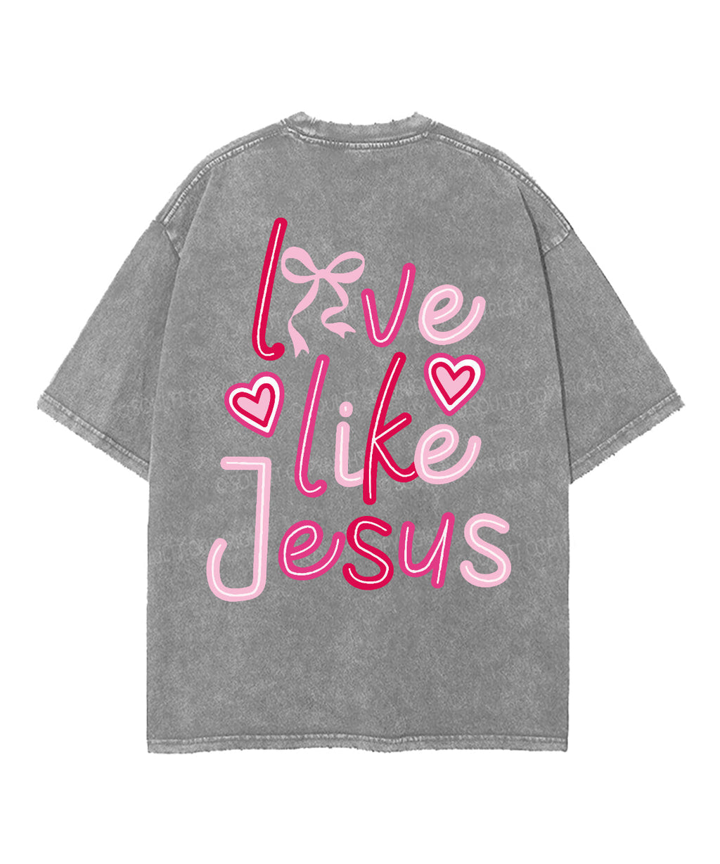 Love Like Jesus Double Sided Unisex Washed Christian T-shirt Hoodie, Sweatshirt | CiraTrend.com (Image 5)