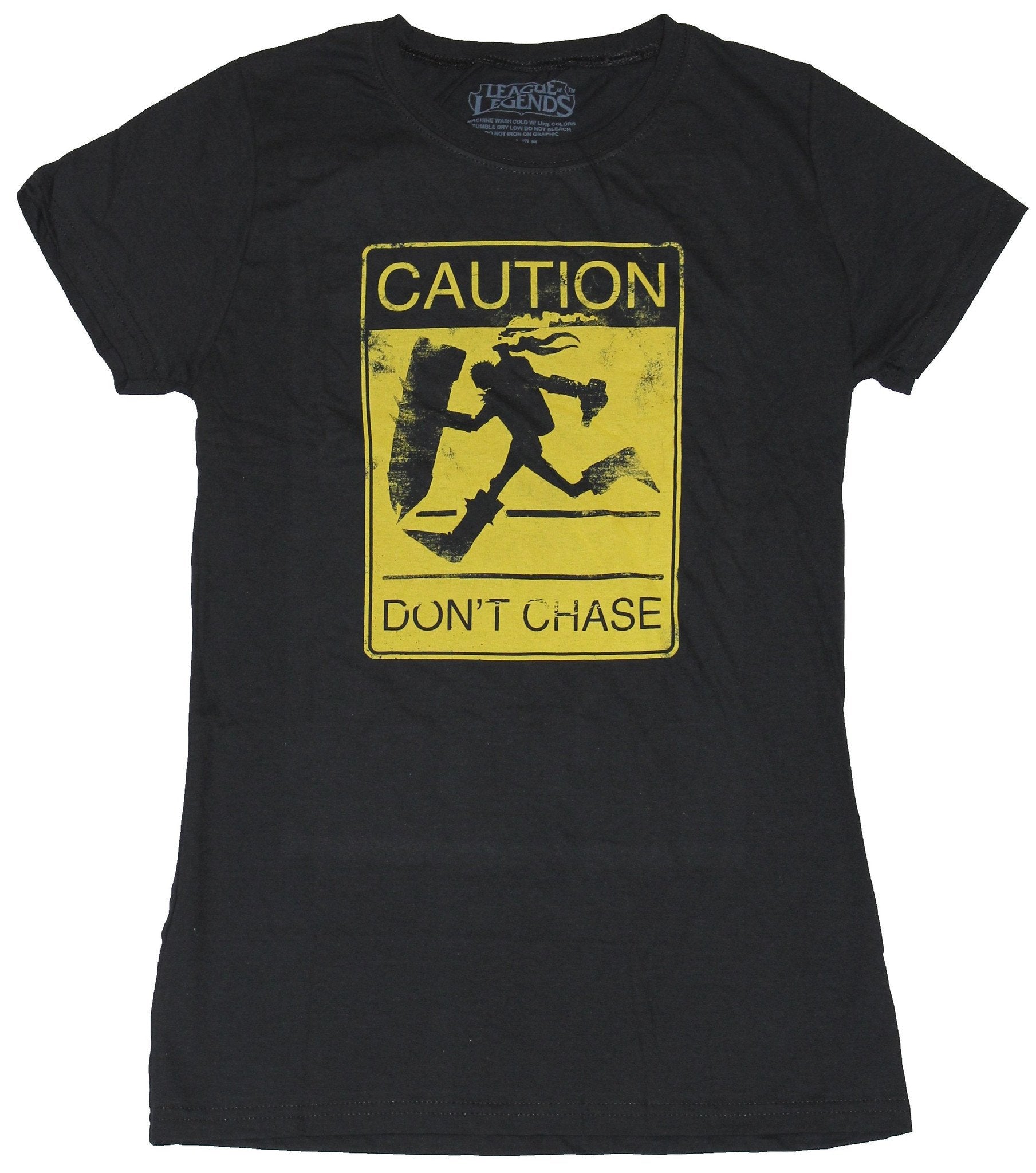 League of Legends Girls Juniors T-Shirt - Caution Don't Chase Warning Sign Hoodie, Sweatshirt | CiraTrend.com