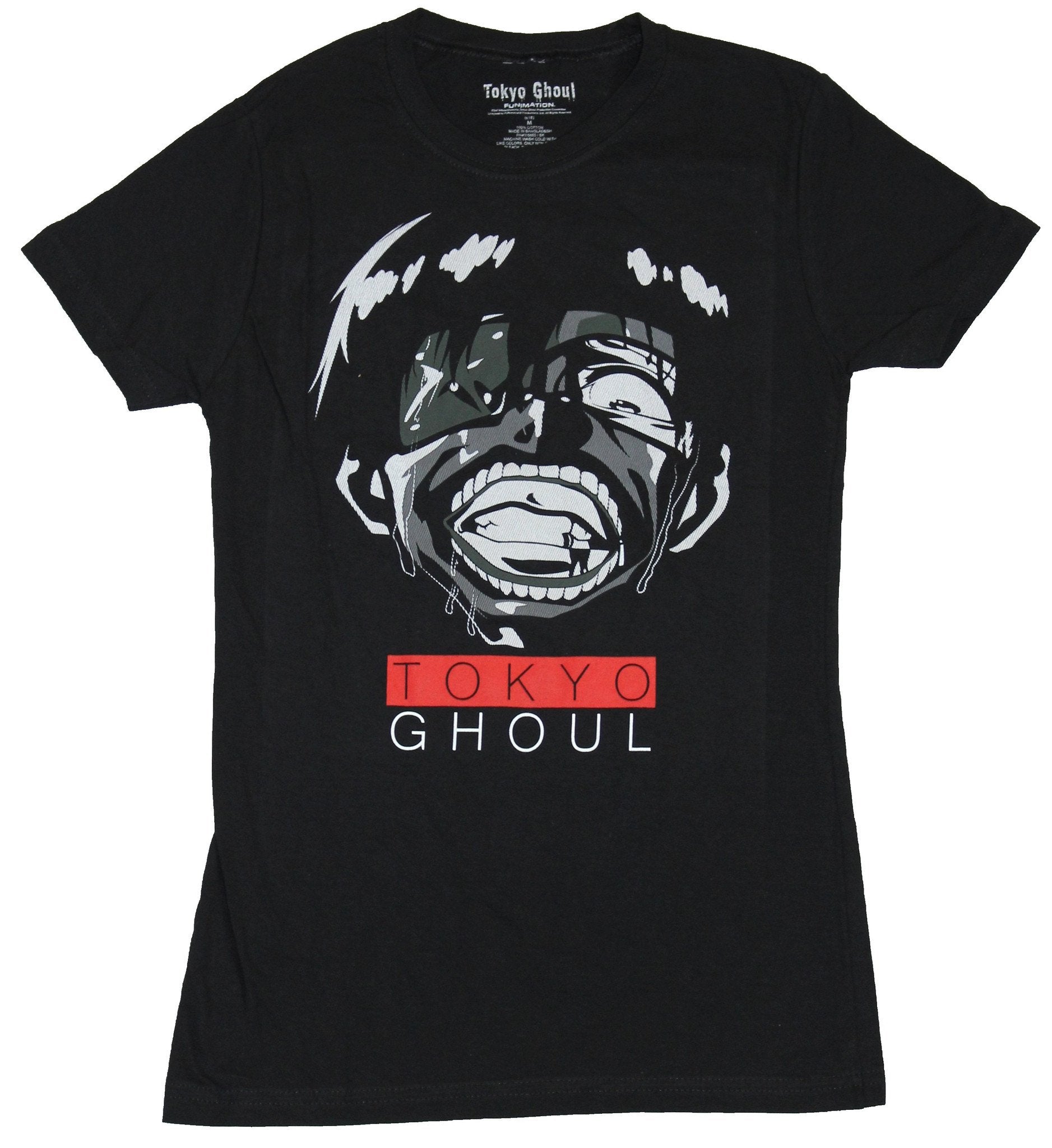Tokyo Ghoul Girls Juniors T-Shirt - Screaming Face Over Word Logo Image Hoodie, Sweatshirt | CiraTrend.com