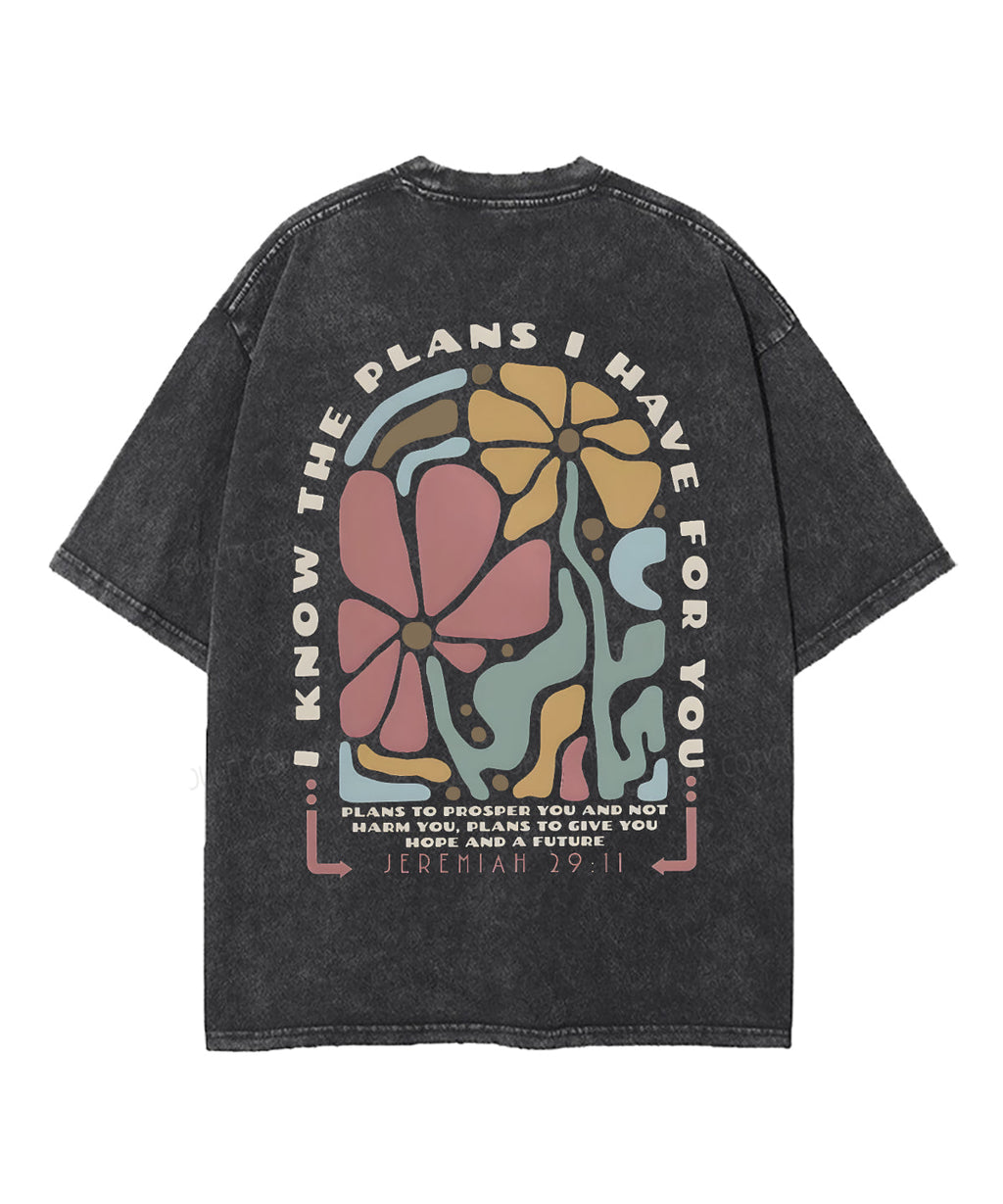 I Know the Plans Double Sided Unisex Washed Christian T-shirt Hoodie, Sweatshirt | CiraTrend.com (Image 3)