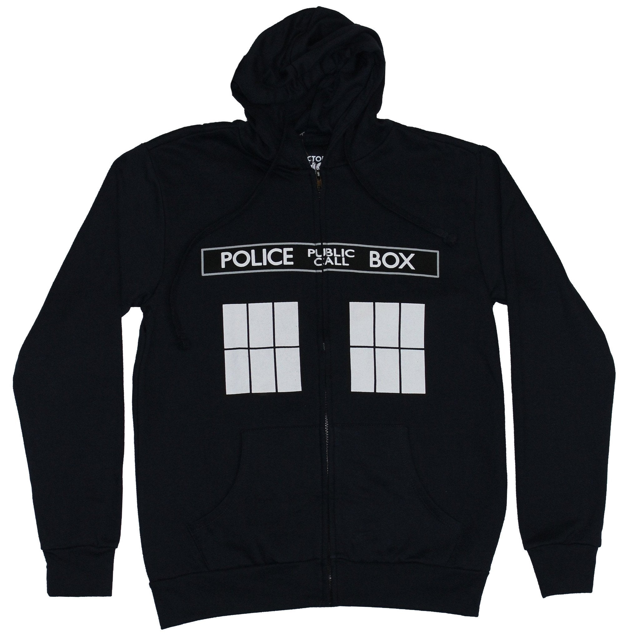 Doctor Who Mens Hoodie - Police Call Box Time Machine Allover Front T-Shirts, Sweatshirt | CiraTrend.com