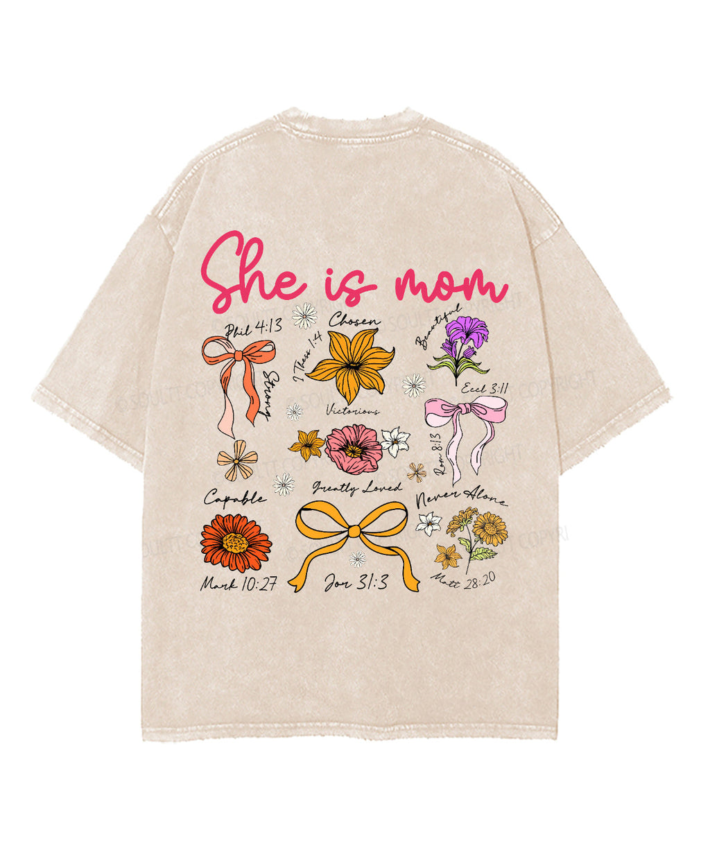 She Is Mom Double Sided Unisex Washed Christian T-shirt Style002 Hoodie, Sweatshirt | CiraTrend.com (Image 3)