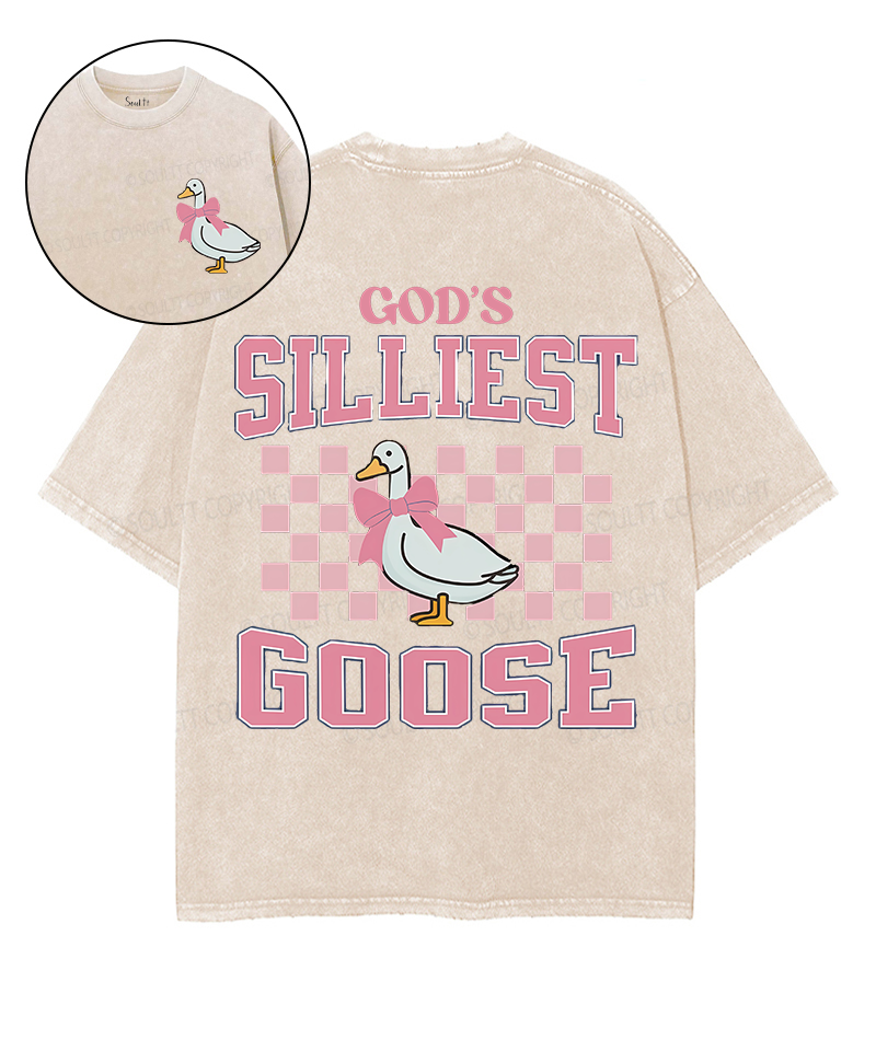 Silliest Goose Double Sided Unisex Washed Christian T-shirt Hoodie, Sweatshirt | CiraTrend.com (Image 1)