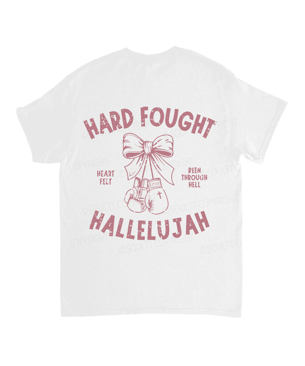 Hard Fought Double Sided Unisex Cotton Christian T-Shirt Hoodie, Sweatshirt | CiraTrend.com (Image 5)