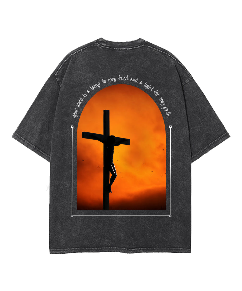 Your Word Is a Lamp Double Sided Unisex Washed Christian T-shirt Hoodie, Sweatshirt | CiraTrend.com (Image 3)
