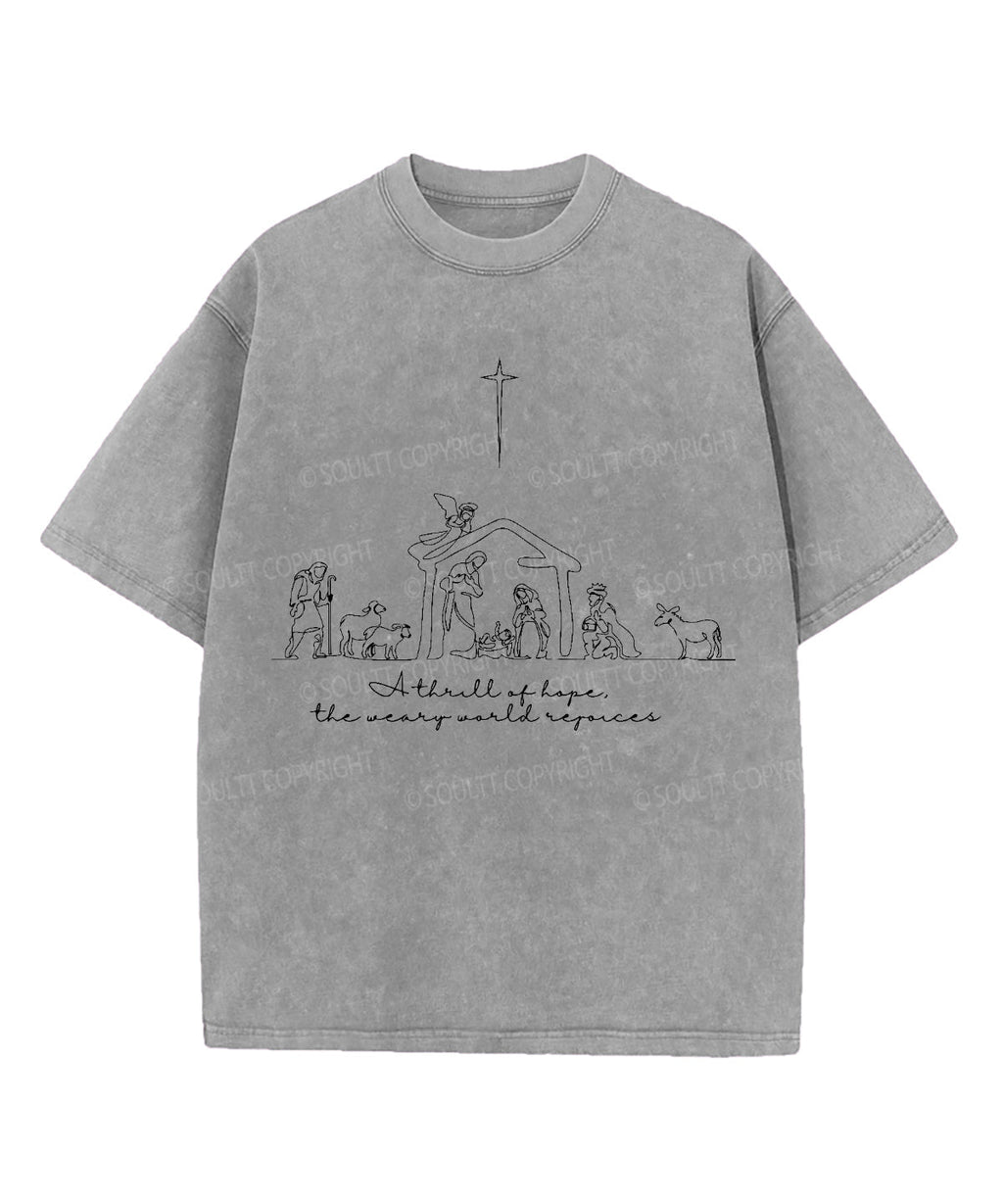 A Thrill Of Hope Washed Christian T-shirt Hoodie, Sweatshirt | CiraTrend.com (Image 4)