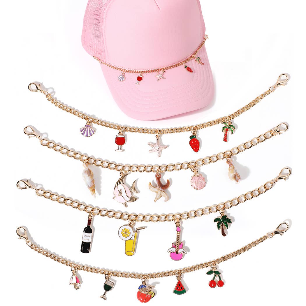 Sea Life Icons Set Designed Trucker Hat Chain