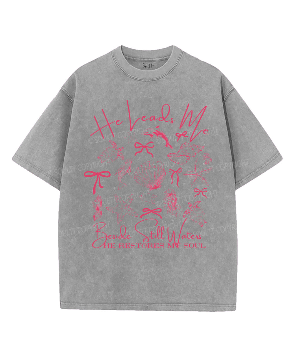 He Restores My Soul Washed Christian Style001 T-Shirts, Hoodie, Sweatshirt